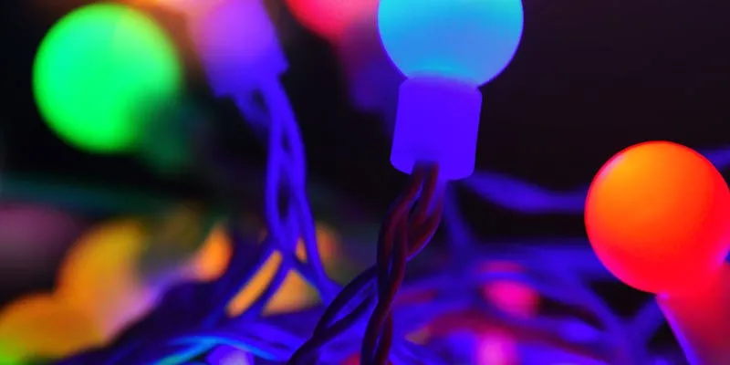 Christmas lights on a street