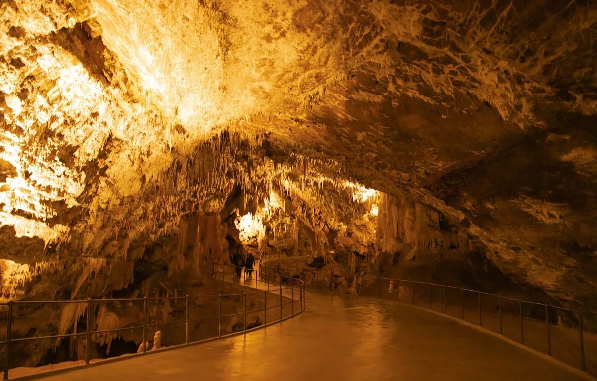 Stalactites inside the Drach Caves in Mallorca
