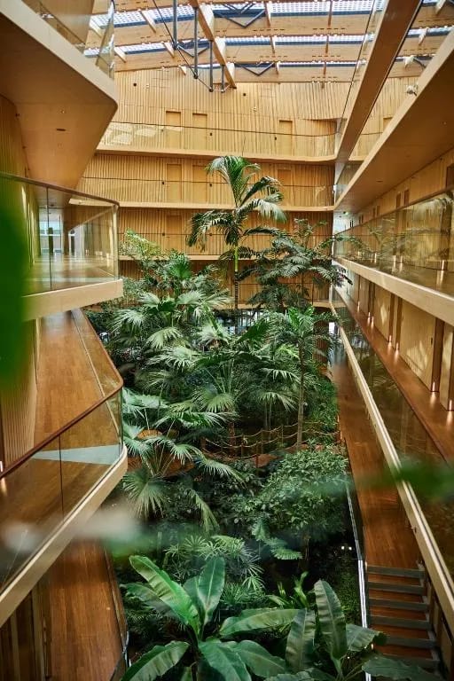 Hotel Jakarta Amsterdam tropical atrium and facade