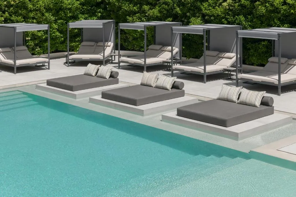 Pool deck at Blazer Suites Hotel Voula Athens Riviera