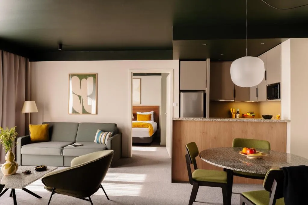 Façade et entrée de l'Adina Apartment Hotel Budapest