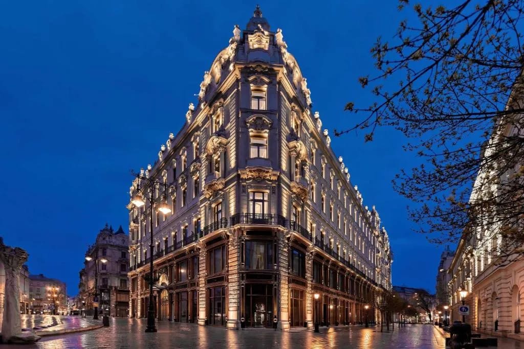 Matild Palace facade on Váci utca Budapest