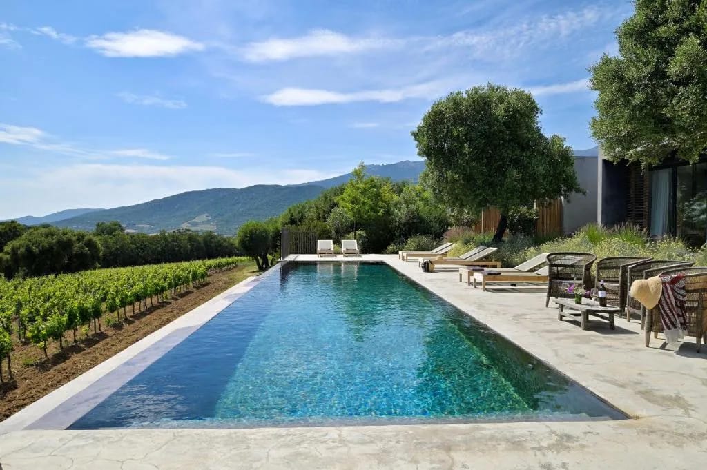 Piscina del Domaine de Peretti della Rocca, Figari, Córcega