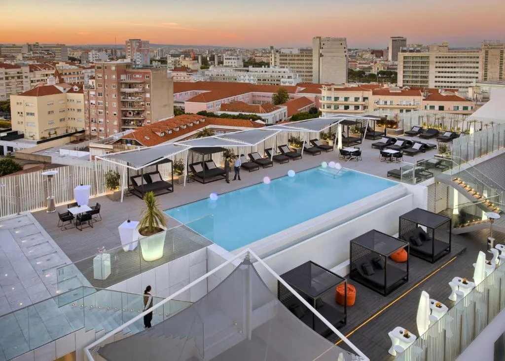 Fachada do hotel EPIC SANA Lisboa Hotel em Amoreiras, Lisboa