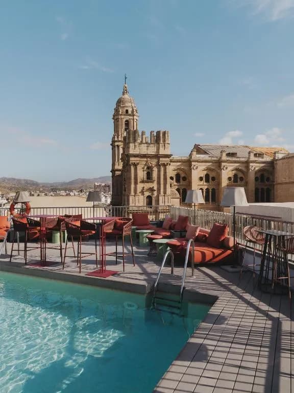 Catalonia Molina Lario hotel facade on the cathedral street in Malaga