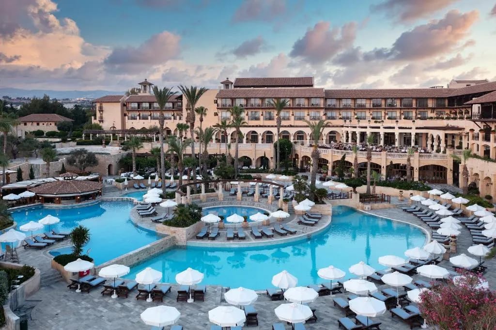 Elysium Hotel exterior and pool, Paphos