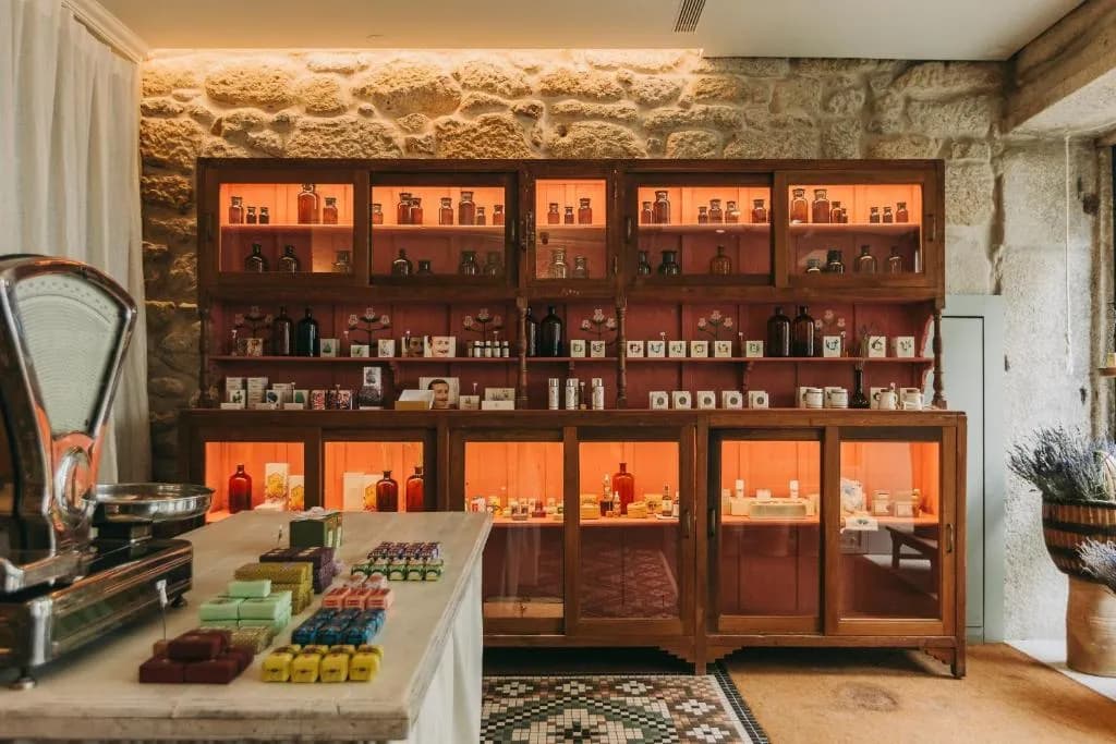 Jardim interior do hotel Torel Saboaria no Porto