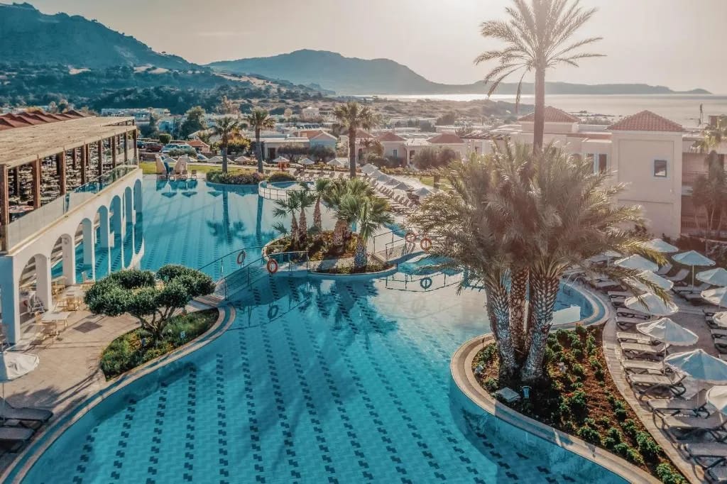 Vista aérea do Lindos Imperial Resort em Kiotari, Rodes