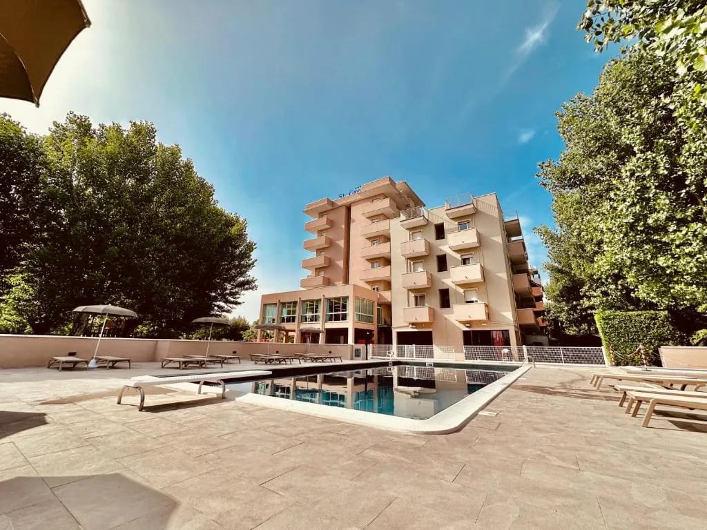 Hotel St Gregory Park entrance in San Giuliano, Rimini