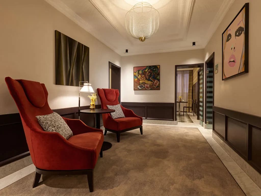 Área comum do Hotel Mascagni em Repubblica, Roma