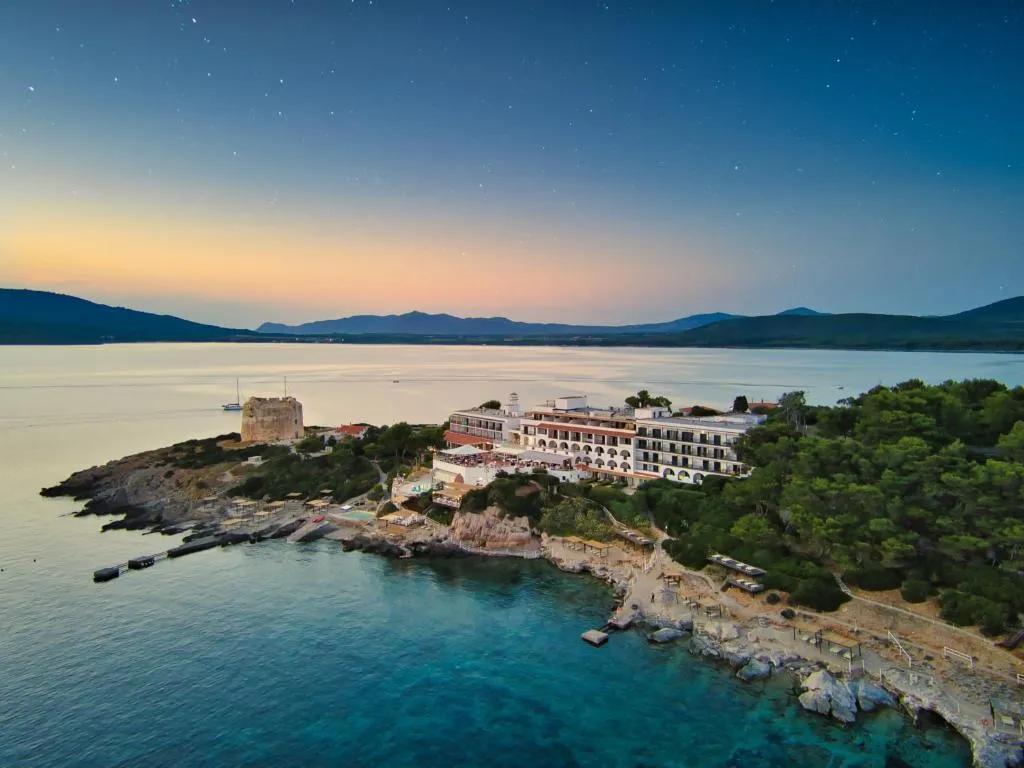 El Faro Hotel & Spa clifftop view at Porto Conte, Sardinia