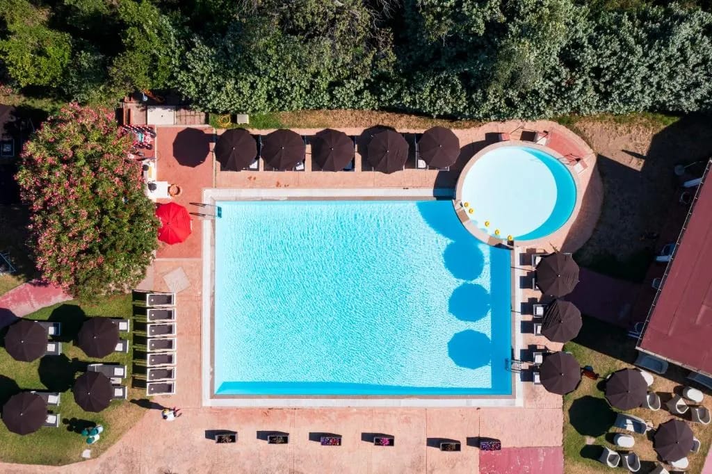 Li Suari Club Village hotel facade in San Teodoro, Sardinia