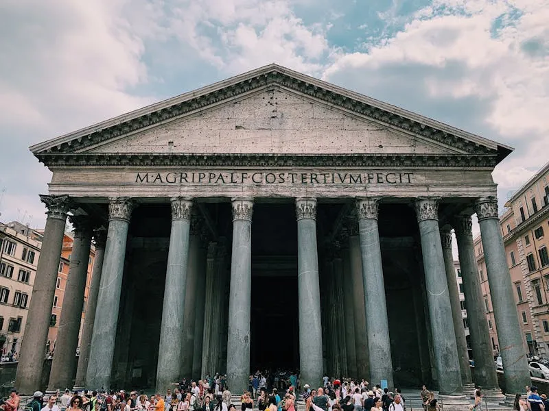 The Pantheon in Rome under autumn sunshine